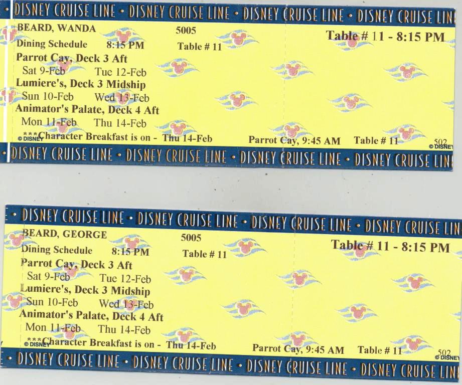 Disney Magic Dining Tickets